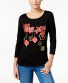 Karen Scott Cherry Blossom Graphic Top, Only At Macy's