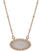 Lonna & Lilly Gold-tone Pave & Oval Stone Beaded Pendant Necklace, 16 + 3 Extender, Created For Macy's