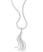 Thalia Sodi Silver-tone Herringbone Chain Tassel Pendant Necklace, Created For Macy's