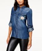 Free Heart Roselyn Cotton Embroidered Chambray Shirt