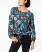 Bcx Juniors' Printed Tie-front Top