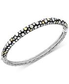 Effy Two-tone Dotted Skinny Bangle Bracelet In Sterling Silver And 18k Gold