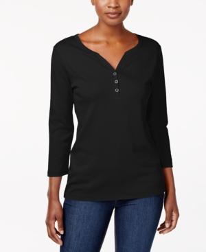 Karen Scott Cotton Henley Top, Created For Macy's