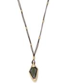 Robert Lee Morris Soho Gold-tone Green Stone Pendant Necklace