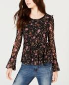 American Rag Juniors' Printed Ruffled Top, Created For Macy's