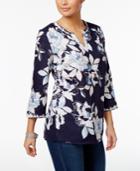 Charter Club Floral-print Tunic, Only At Macy's