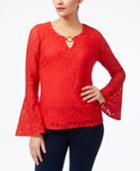 Thalia Sodi Embellished Lace Top, Created For Macy's