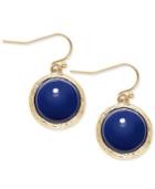 Inc International Concepts Gold-tone Navy Circle Stone Drop Earrings, Only At Macy's