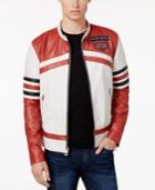 Guess Men's Luxe Colorblocked Faux Leather Moto Jacket