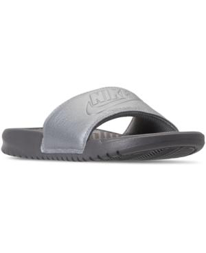 Nike Women's Benassi Just Do It Metallic Slide Sandals From Finish Line