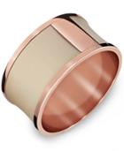 Calvin Klein Rose-gold Pvd Stainless Steel Nude Leather Bangle Bracelet