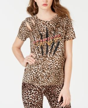 Guess Embellished Animal-print T-shirt