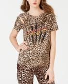 Guess Embellished Animal-print T-shirt
