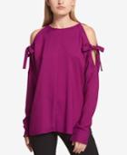 Dkny French-cuff Cold-shoulder Top