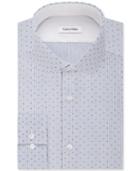 Calvin Klein Steel Men's Non-iron Slim-fit Performance Dark Navy Print Dress Shirt