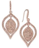 Inc International Concepts Rose Gold-tone Pink Pave Drop Earrings, Created For Macy's