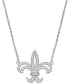 Diamond Fleur-de-lis Pendant Necklace (1/4 Ct. T.w.) In 14k White Gold