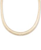 Italian Gold Omega Graduated Mesh 18 Collar Necklace In 14k Gold, Made It Italy