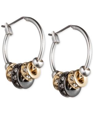 Nine West Tri-tone 3/4 Slider Hoop Earrings