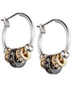 Nine West Tri-tone 3/4 Slider Hoop Earrings