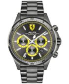 Ferrari Men's Chronograph Pilota Gray Ion-plated Stainless Steel Bracelet Watch 45mm 0830391