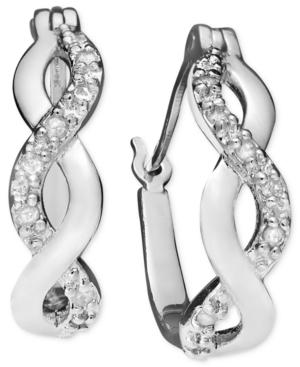 Diamond Infinity Hoop Earrings In 18k Gold And Sterling Silver (1/10 Ct. T.w.)