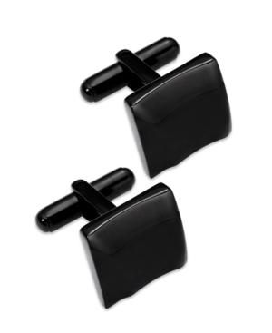 Sutton By Rhona Sutton Black Ion-plated Stainless Steel Sculpted Square Cuff Links