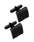 Sutton By Rhona Sutton Black Ion-plated Stainless Steel Sculpted Square Cuff Links