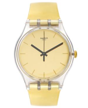 Swatch Unisex Swiss Goldenall Gold-tone Strap Watch 41mm Suok120