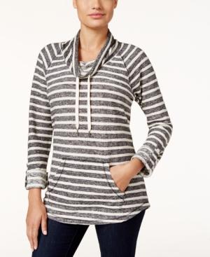 Style & Co. Striped Cowl-neck Top, Only At Macy's