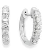 Diamond Earrings, 14k White Gold Diamond 5-station Bar Hoop Earrings (1/2 Ct. T.w.)