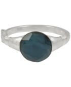 Robert Lee Morris Soho Silver-tone Round Stone Bangle Bracelet