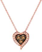 Le Vian Chocolatier Diamond Heart 18 Pendant Necklace (1/3 Ct. T.w.) In 14k Rose Gold