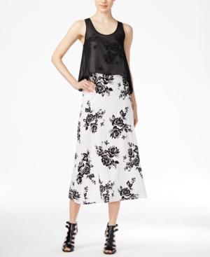 Kensie Floral Popover Maxi Dress