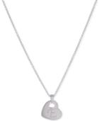 Touch Of Silver Heart Initial Pendant Necklace In Silver-plated Brass