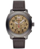 Emporio Armani Men's Chronograph Brown Leather Strap Watch 46mm Ar6055