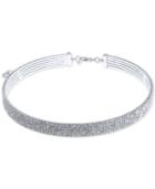 Anne Klein Rose Gold-tone Crystal Multi-row Choker Necklace