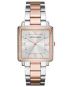 Emporio Armani Women's Modern Square Two-tone Stainless Steel Bracelet Watch 30x30mm