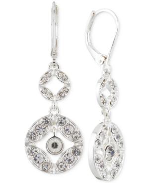 Anne Klein Silver-tone Pave Double Drop Earrings