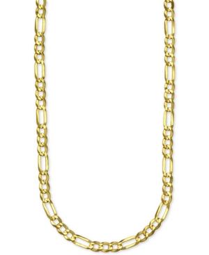 Italian Gold Figaro Link 20 Chain Necklace In 14k Gold