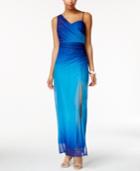 Onyx Glitter-chiffon Ombre Gown