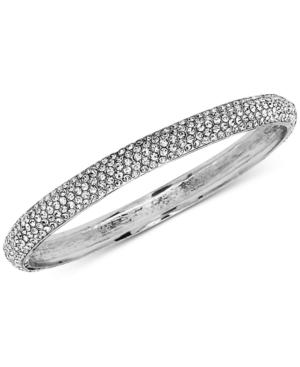 Nina Silver-tone Pave Bangle Bracelet