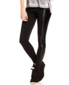 Material Girl Juniors' Faux-leather-inset Leggings, Only At Macy's