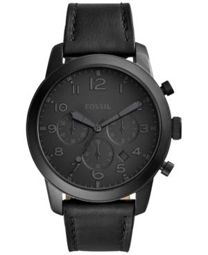 Fossil Men's Chronograph Pilot 54 Black Leather Strap Watch 44mm Fs5157
