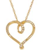 Diamond Heart Pendant Necklace (1/10 Ct. T.w.) In 10k Gold