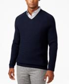 Vince Camuto Men's Mixed-pattern V-neck Sweater