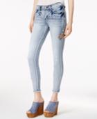 Indigo Rein Juniors' Embroidered Skinny Ankle Jeans