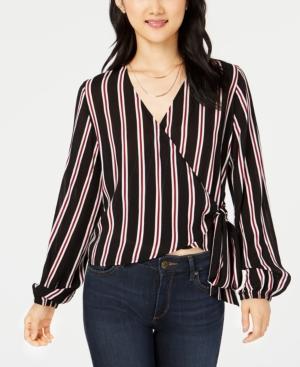 Project 28 Juniors' Striped Wrap Blouse