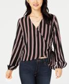 Project 28 Juniors' Striped Wrap Blouse
