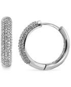 Diamond Hoop Earrings (1 Ct. T.w.) In Sterling Silver